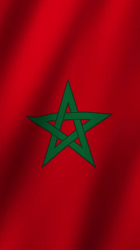 Vertical Flag of Morocco waving animation, Vertical Morocco Flag footage vid Stock-Footage 295824391