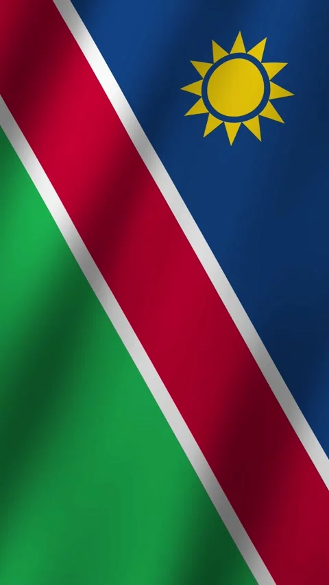 Vertical Flag of Namibia waving animation, Vertical Namibia Flag footage vid 스톡 동영상 295824425