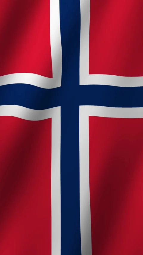 Vertical Flag of Norway waving animation, Norway Flag footage video waving i Stock Footage 294740261