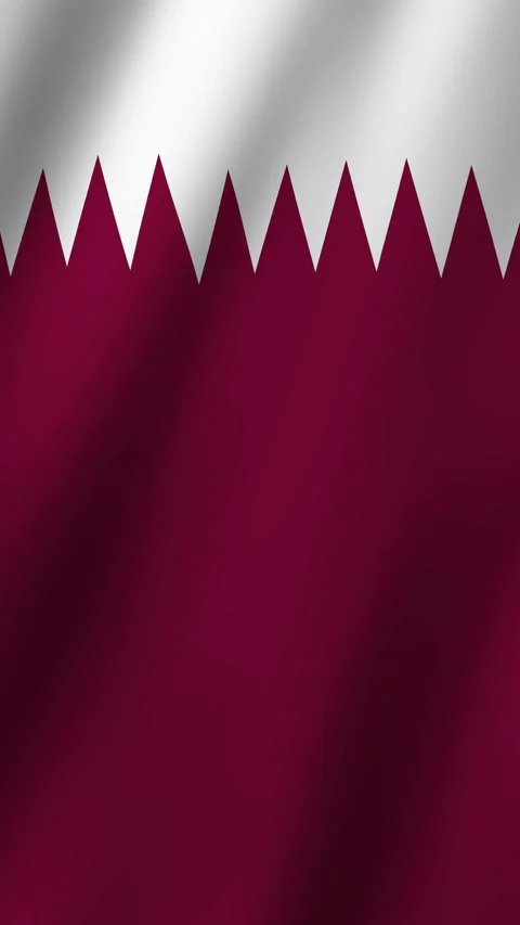 Vertical Flag of Qatar waving animation, Vertical Qatar Flag footage video w Stock Footage 294951482