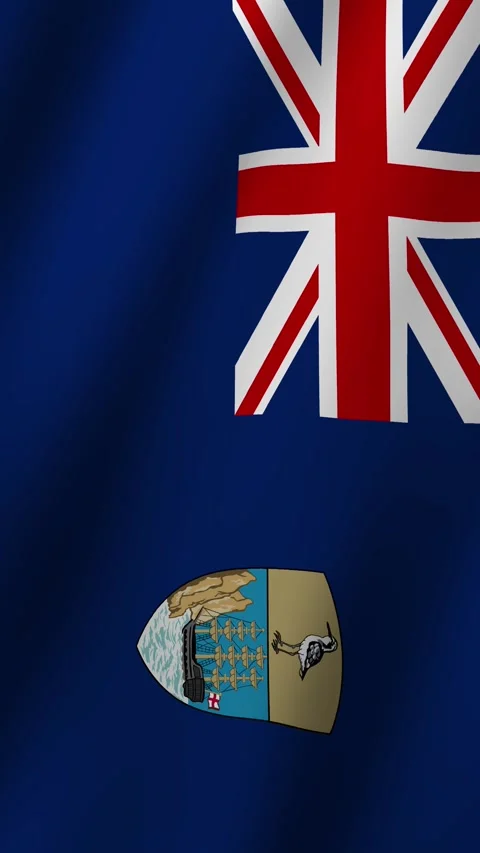 Vertical Flag of Saint Helena waving animation, Vertical Saint Helena Flag f Vídeos de archivo 295728347