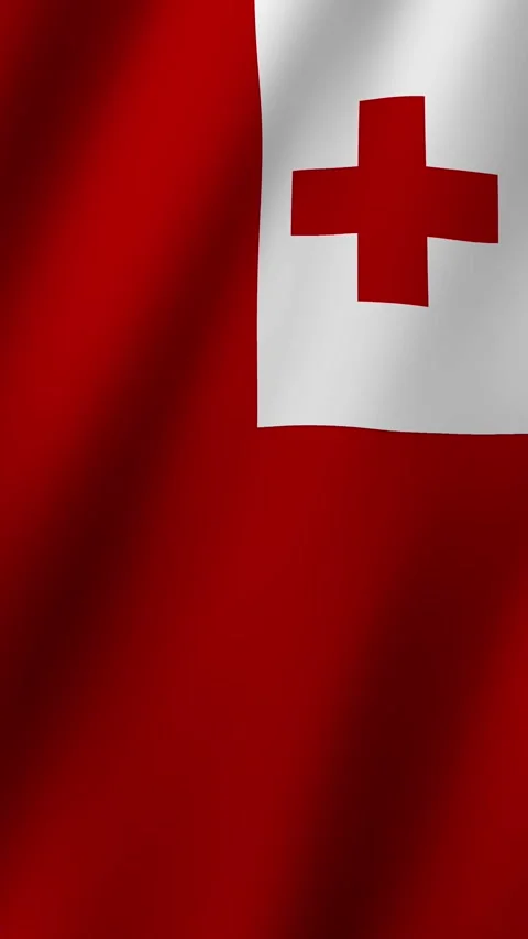 Vertical Flag of Tonga waving animation, Vertical Tonga Flag footage video w Stock-Footage 295728635