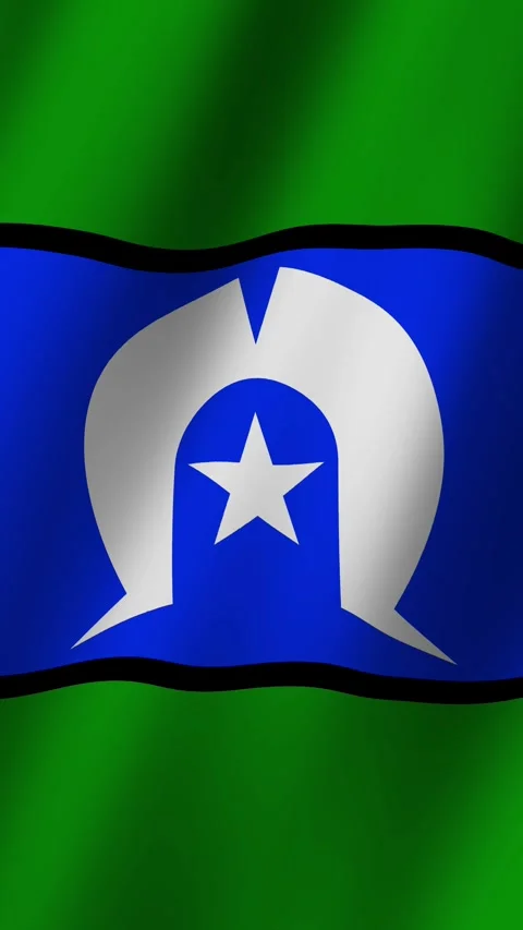 Vertical Flag of Torres Strait Islander waving animation Stock-Footage 284854575