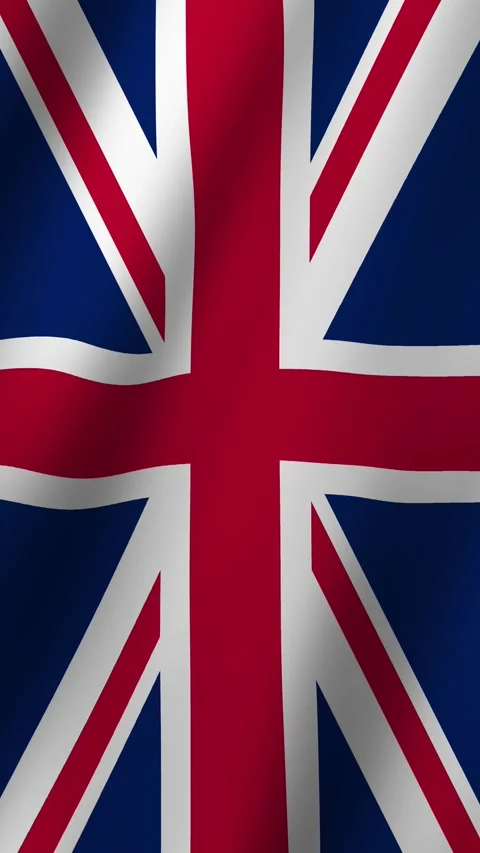 Vertical Flag of the United Kingdoms waving animation, United Kingdoms Flag  Stock Footage 294740286