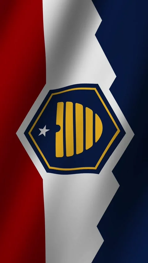 Vertical Flag of Utah waving animation, Vertical Utah Flag footage video wav Stock Footage 283748752