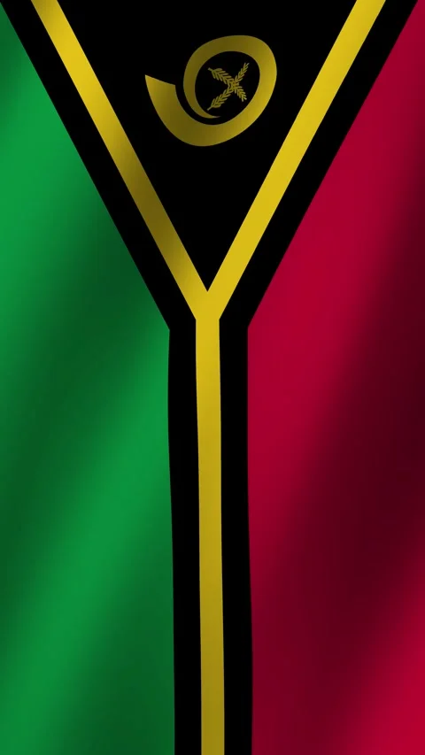Vertical Flag of Vanuatu waving animation, Vertical Vanuatu Flag footage vid Stock Footage 281843846