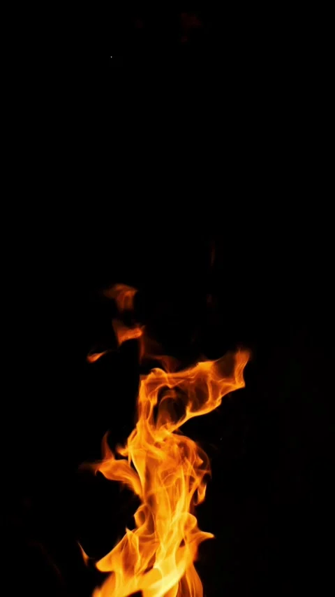 Vertical Flames Rising in the Dark Stock Footage 284670191