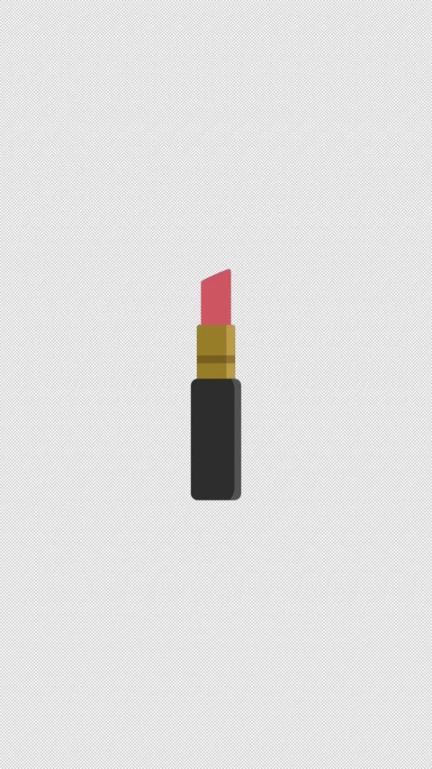 Vertical Flat 2d Lipstick Extend And Retract Loop 4k Alpha 스톡 동영상 347258168