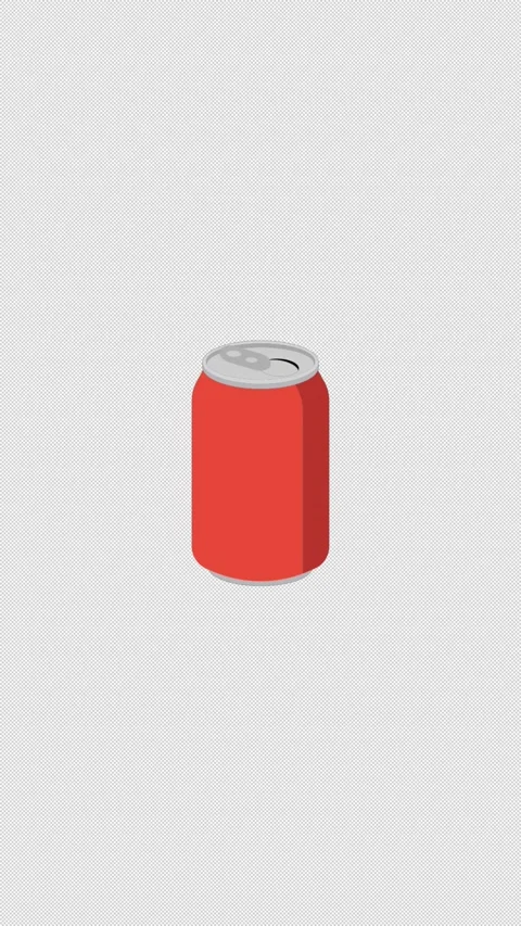 Vertical Flat 2d Red Soda Can Pop Open Transition Loop 4k Alpha 動画素材 347244723