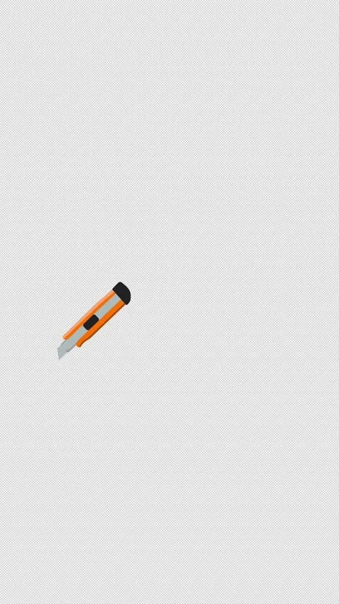 Vertical Flat 2d Stylized Box Cutter Slicing Loop 4k Alpha Stock Footage 346658073