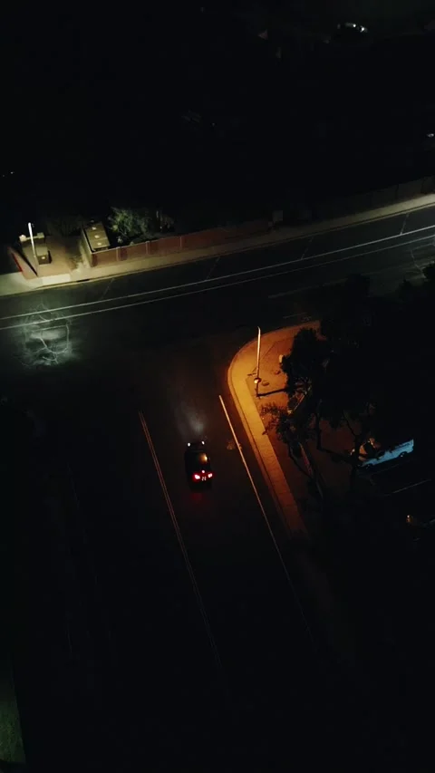 VERTICAL FLICKERING LIGHT NIGHT DRIVE SEQUENCE Stock Footage 248584991