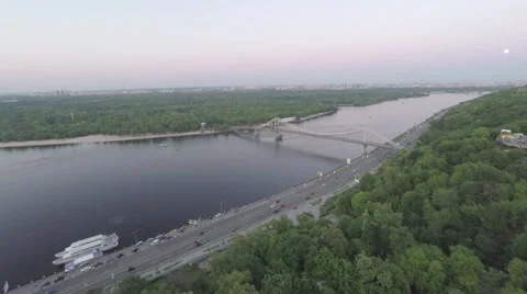 Vertical flight near the bridge Stock Footage 64377310