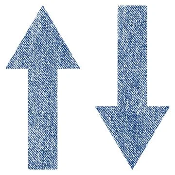 Vertical Flip Arrows Fabric Textured Icon Stock Illustration