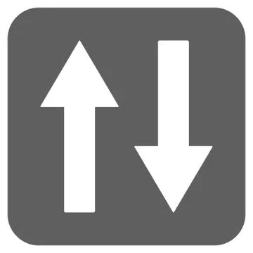 Vertical Flip Arrows Flat Squared Glyph Icon Illustrazione stock