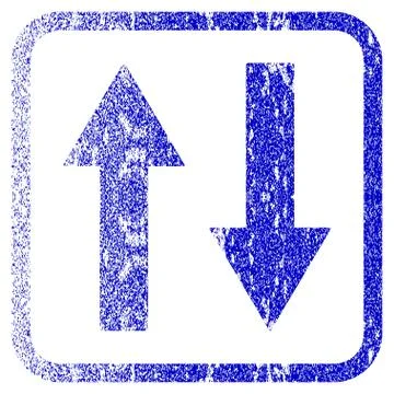 Vertical Flip Arrows Framed Textured Icon Stock Illustration