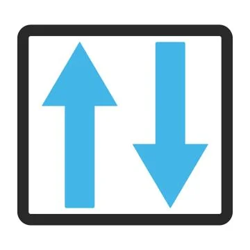 Vertical Flip Arrows Framed Vector Icon Stock Illustration