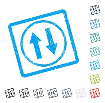 Vertical Flip Arrows Icon Rubber Watermark Illustrazione stock