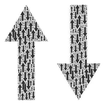 Vertical Flip Arrows Recursive Composition of Itself Icons Stock Illustration
