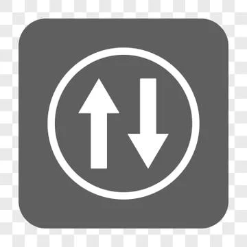Vertical Flip Arrows Rounded Square Button Stock Illustration