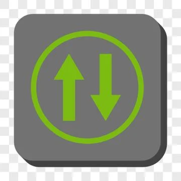 Vertical Flip Arrows Rounded Square Button Stock Illustration