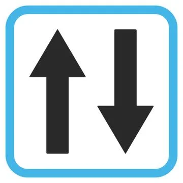 Vertical Flip Arrows Vector Icon In a Frame Illustrazione stock