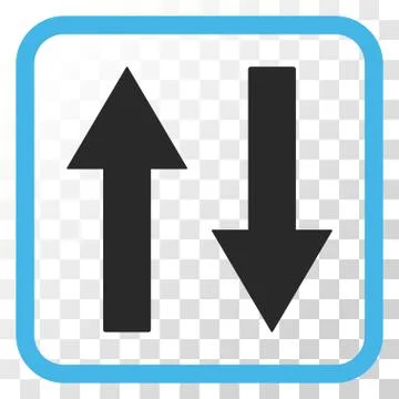 Vertical Flip Arrows Vector Icon In a Frame Stock Illustration