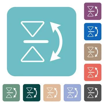Vertical flip outline rounded square flat icons Stock Illustration