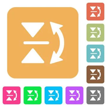 Vertical flip rounded square flat icons Stock Illustration