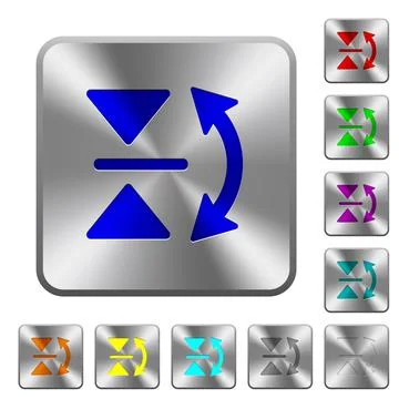 Vertical flip rounded square steel buttons Stock Illustration