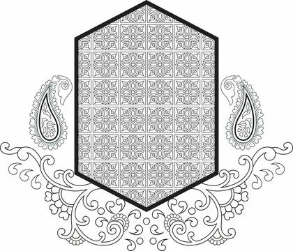 Vertical floral pattern element, indian ornament Stock Image 스톡 일러스트