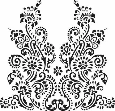 Vertical floral pattern element, indian ornament Stock Image Stock-Illustration