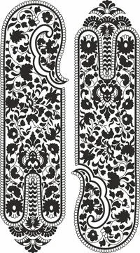 Vertical floral pattern element, indian ornament Stock Image Stock Illustration
