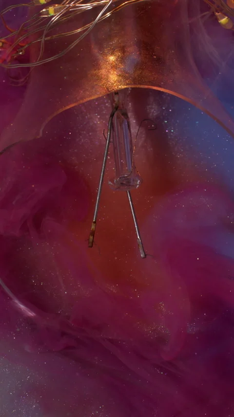 Vertical flow explode broken paint light bulb Stock Footage 314244120