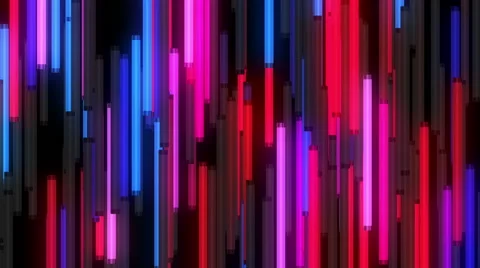 Vertical flow of neon lamps lights - VJ loop music background Stock Footage 68291902