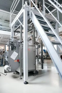 Vertical flow wrapper machine equipment Processing of Packaging equipment the Stock Photos
