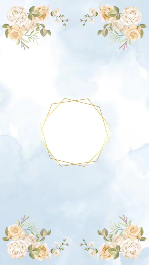 Vertical flower wedding invitation template green screen background Stock Footage 274509255