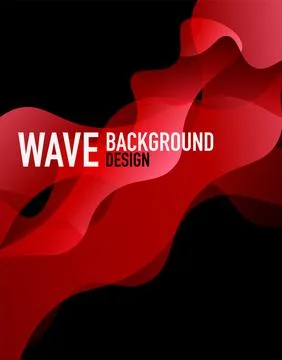 Vertical fluid gradient wave abstract background. Bright color waves in the dark Stock Illustration