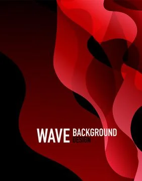Vertical fluid gradient wave abstract background. Bright color waves in the dark Stock Illustration
