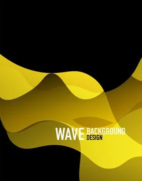 Vertical fluid gradient wave abstract background. Bright color waves in the dark Stock Illustration