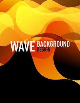 Vertical fluid gradient wave abstract background. Bright color waves in the dark Illustrazione stock
