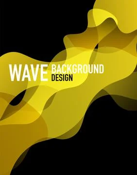 Vertical fluid gradient wave abstract background. Bright color waves in the dark Stock Illustration