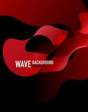 Vertical fluid gradient wave abstract background. Bright color waves in the dark Stock Illustration