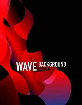 Vertical fluid gradient wave abstract background. Bright color waves in the dark Stock Illustration