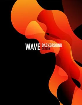 Vertical fluid gradient wave abstract background. Bright color waves in the dark Stock Illustration