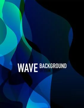 Vertical fluid gradient wave abstract background. Bright color waves in the dark Stock Illustration