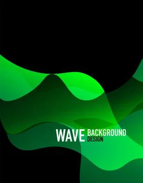 Vertical fluid gradient wave abstract background. Bright color waves in the dark Illustrazione stock