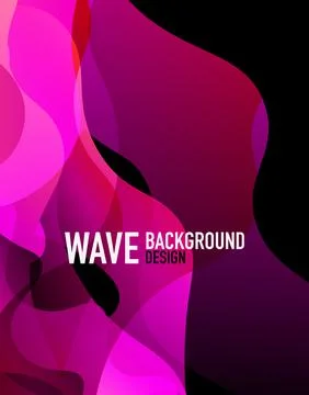 Vertical fluid gradient wave abstract background. Bright color waves in the dark Illustrazione stock