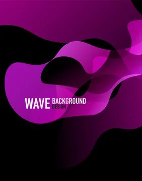 Vertical fluid gradient wave abstract background. Bright color waves in the dark Illustrazione stock
