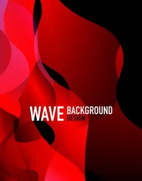 Vertical fluid gradient wave abstract background. Bright color waves in the dark Stock Illustration