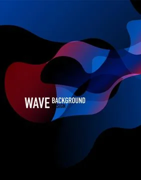 Vertical fluid gradient wave abstract background. Bright color waves in the dark Illustrazione stock